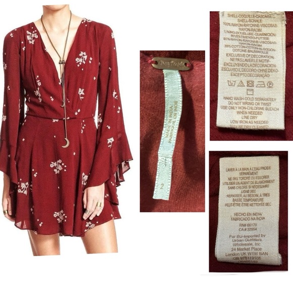 Free People Jasmine Embroidered Long Sleeve Mini Dress Size 2 - Picture 11 of 12
